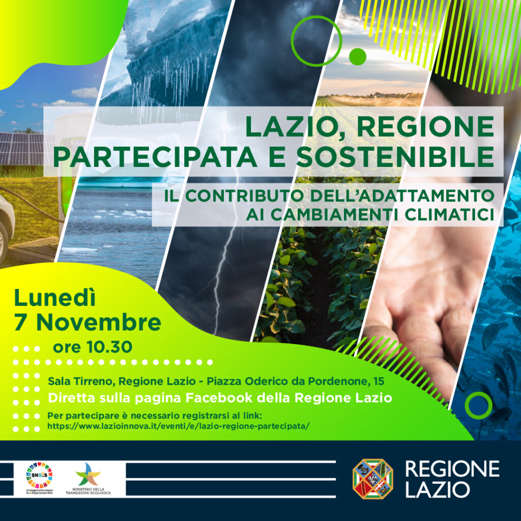 Lazio, Regione partecipata e sostenibile – Il contributo dell’adattamento ai cambiamenti climatici